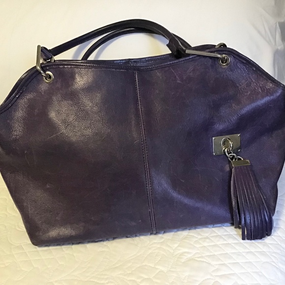 Genuine Leather, Italian  Pulicati Purple Purse - Picture 2 of 10